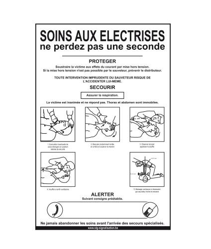 Panneau "Soins aux électrisés"