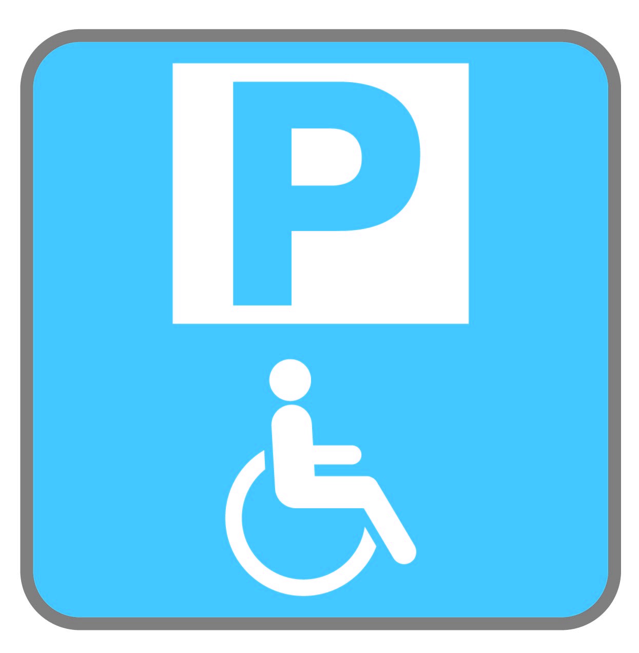 Panneau Parking PMR - Cyan