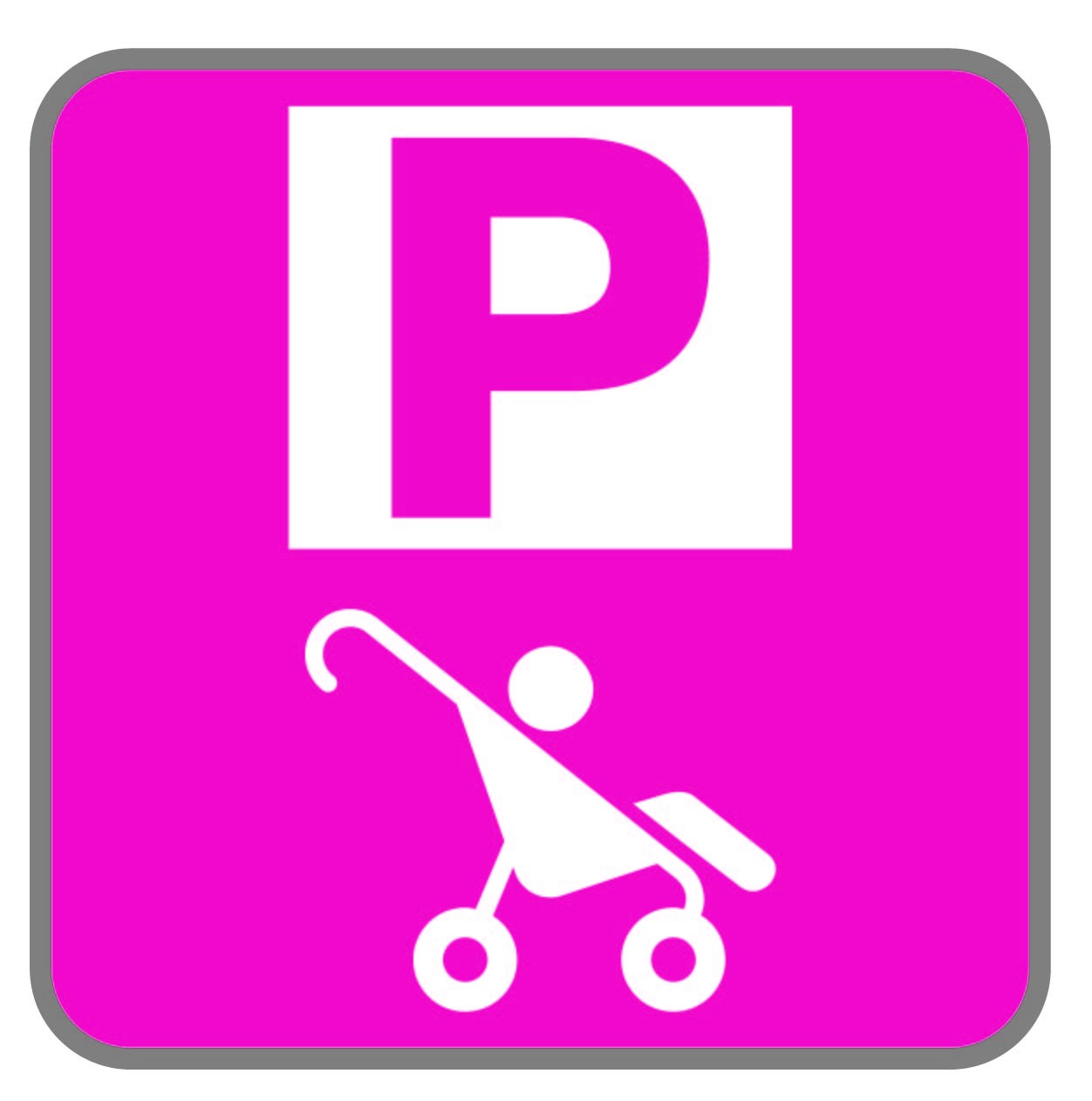 Panneau parking bébé - Magenta