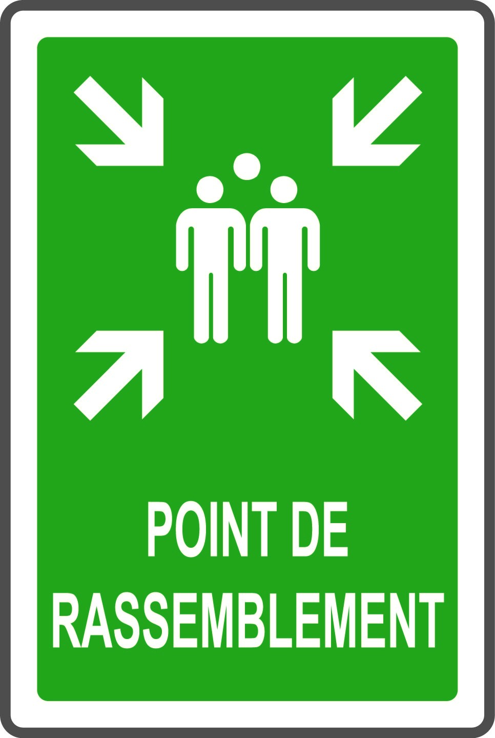 Panneaux G2000 "Point de rassemblement" - Rectangulaire